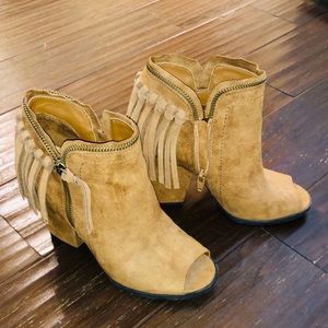 Dolce Vida fringe suede booties